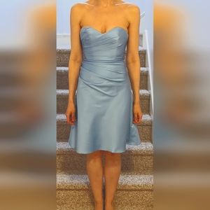 Blue strapless dress size 2